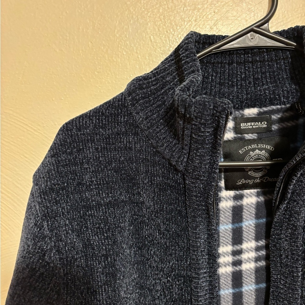 Buffalo David Bitton Navy Zip-Up Sweater - Picture 6 of 8